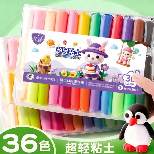 Ultra Light DIY Clay Kit for Kids – 12/24/36 Colors Set